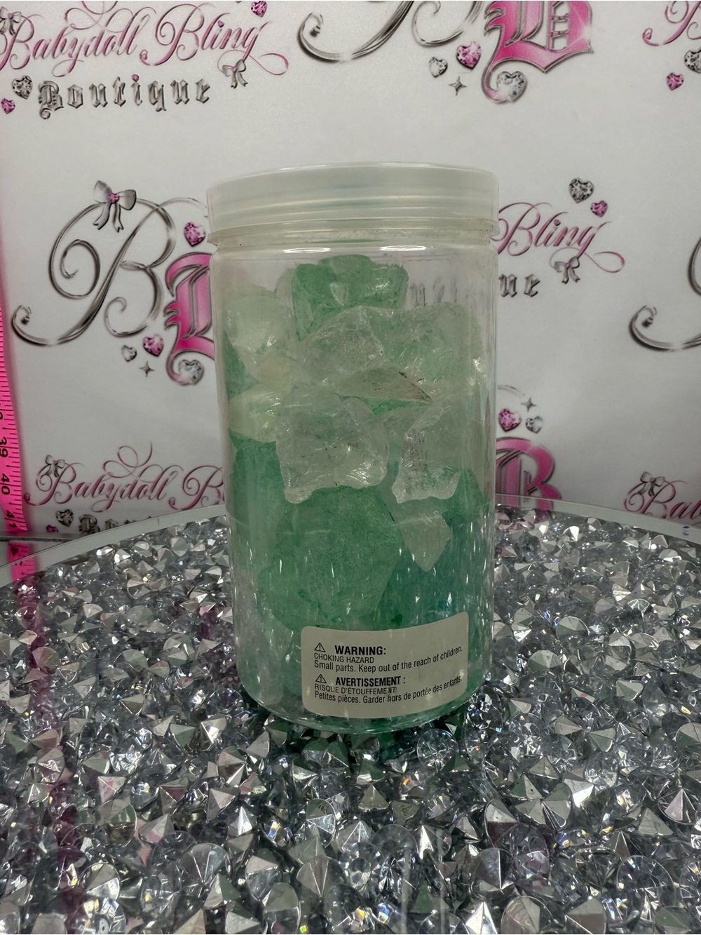 Ashland decorative filler sea Green and Clear Decorative Glass Nuggets Jar - Picture 2 of 4